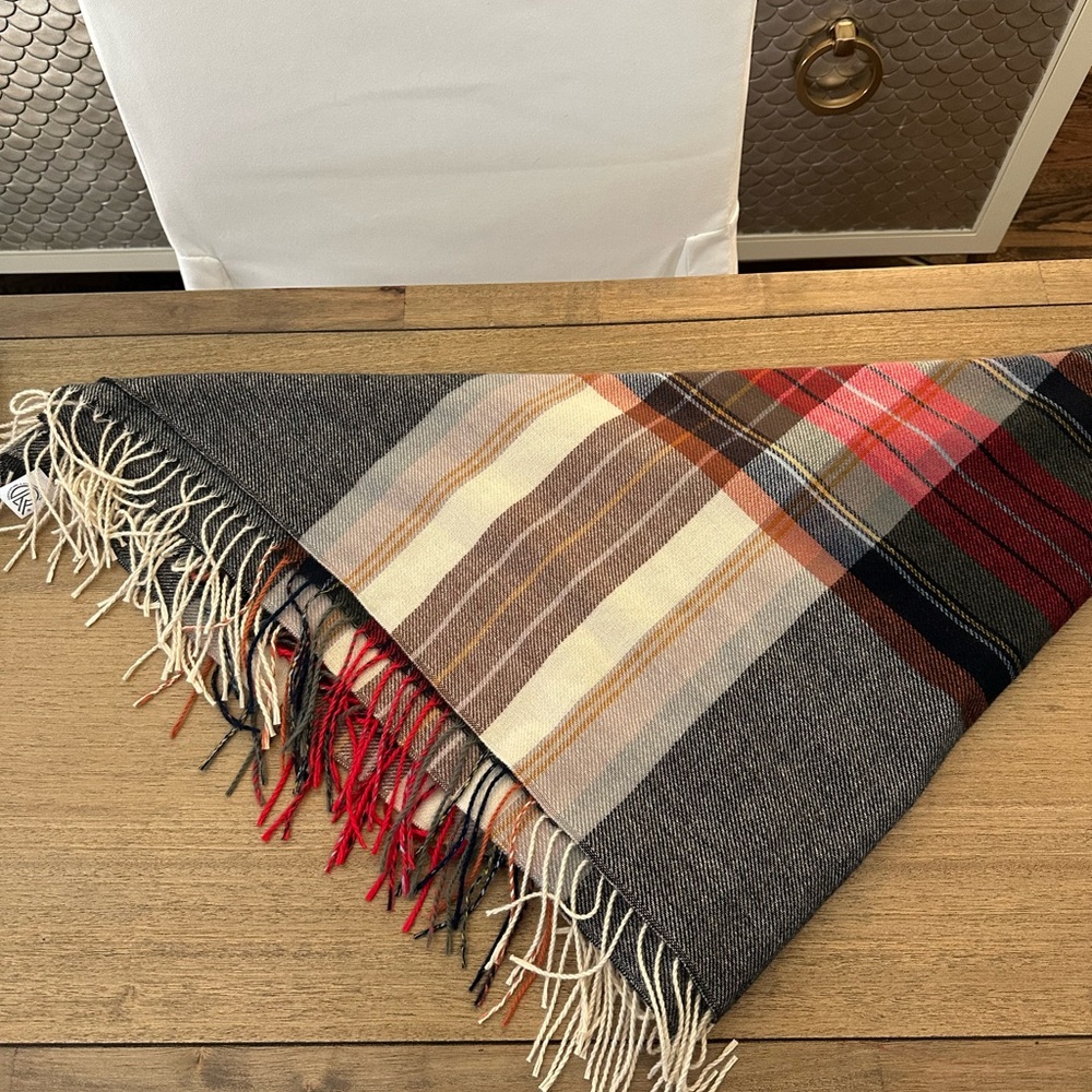 Plaid Fringe Scarf